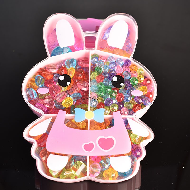 新品儿童宝石玩具公主diy手工串珠亚克力女孩仿水晶项链闪亮钻石散装