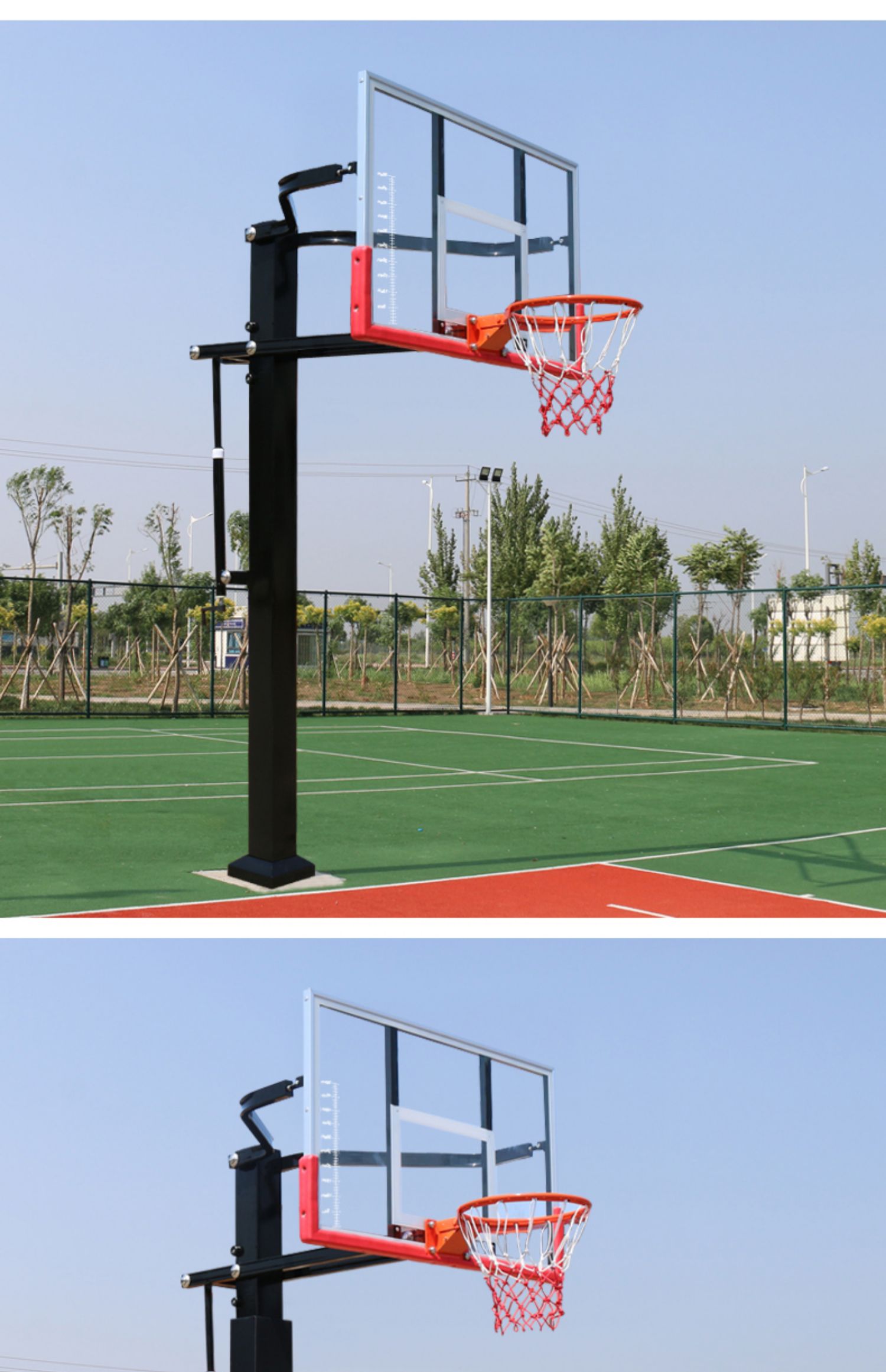 户外标准篮球架固定式移动式学校家用训练比赛室外专业篮球架 165mm