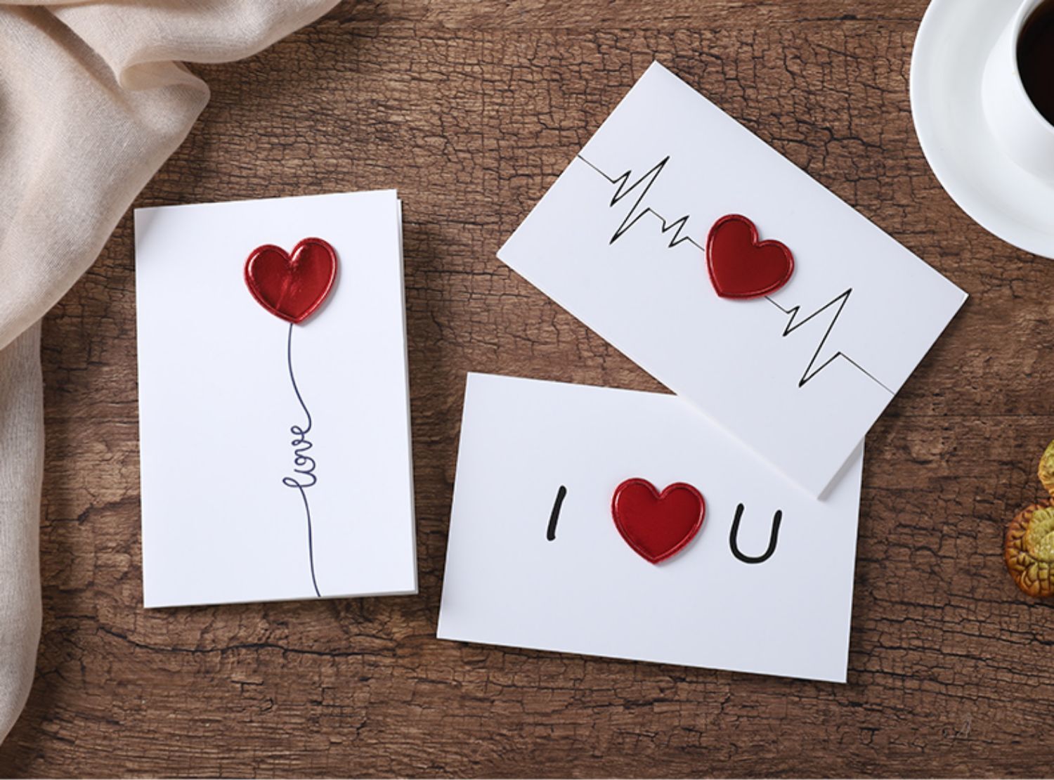 情人节七夕贺卡定制创意手工男女朋友情侣生日祝福留言卡小卡片 气球