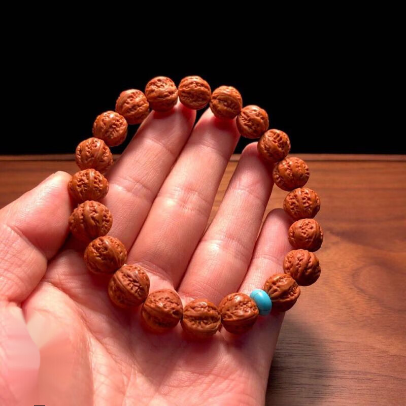 京八棱手串野生文玩小核桃手持龙纹桃核雕刻桃木手链桃胡粗筋八棱 粗