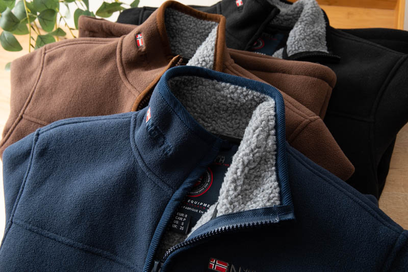 出口挪威 高克重大码户外加厚加绒抓绒衣立领羊羔绒开衫外套10010