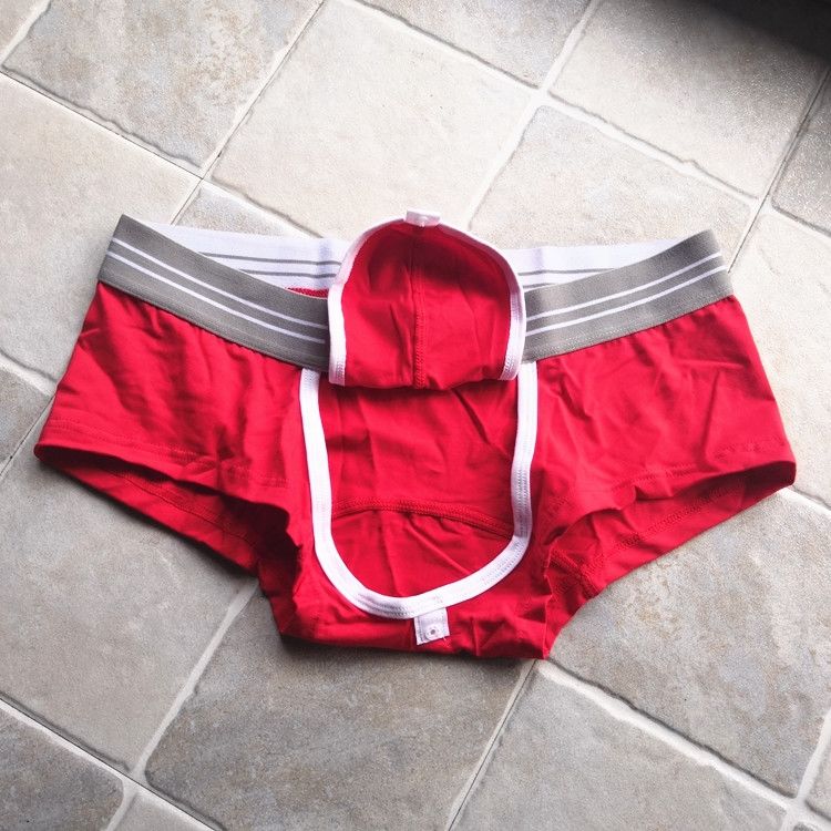 男士小平角裤纯棉性感小裤衩透气纽扣免脱低腰分离个性内裤男短裤