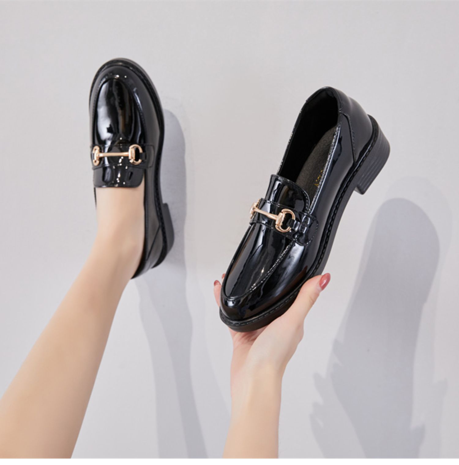 珂卡芙(kekafu)单鞋女2021年夏季薄款小皮鞋女鞋鞋子英伦风豆豆鞋乐福