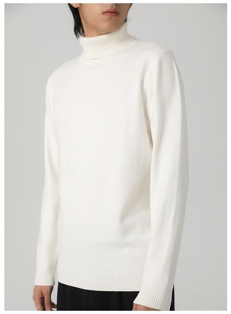 MARKLESS Men's Sweater, Autumn And Winter Warm Turtleneck Knit Pullover, Casual Inner Layer Base Shirt, 0710 Wheat Yellow, L 18