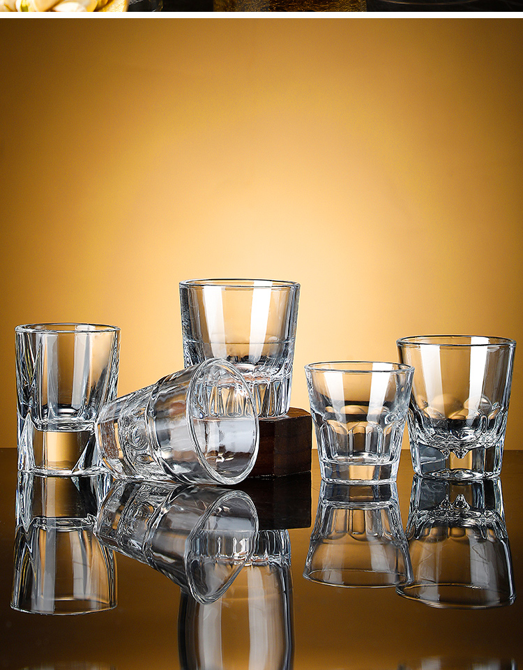 杯家用啤酒杯杯子八角杯洋酒杯威士忌杯酒吧ktv酒杯50ml新小八角杯