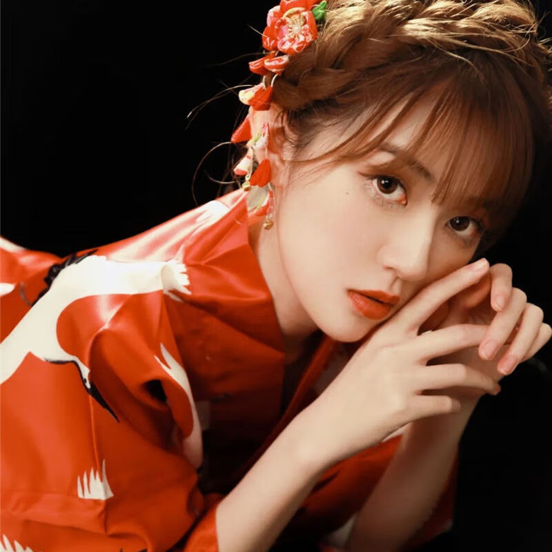 和服女正装和服女传统改良版大仙鹤正装日式和风写真服装神明少女摄影