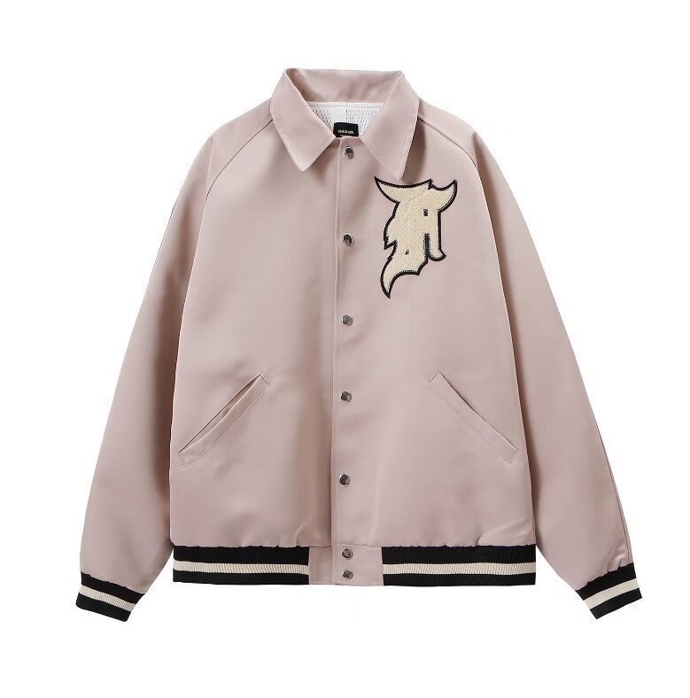 fearofgodfog第五季徽章飞行许凯同款夹克宽松长袖棒球服外套 黑色 m