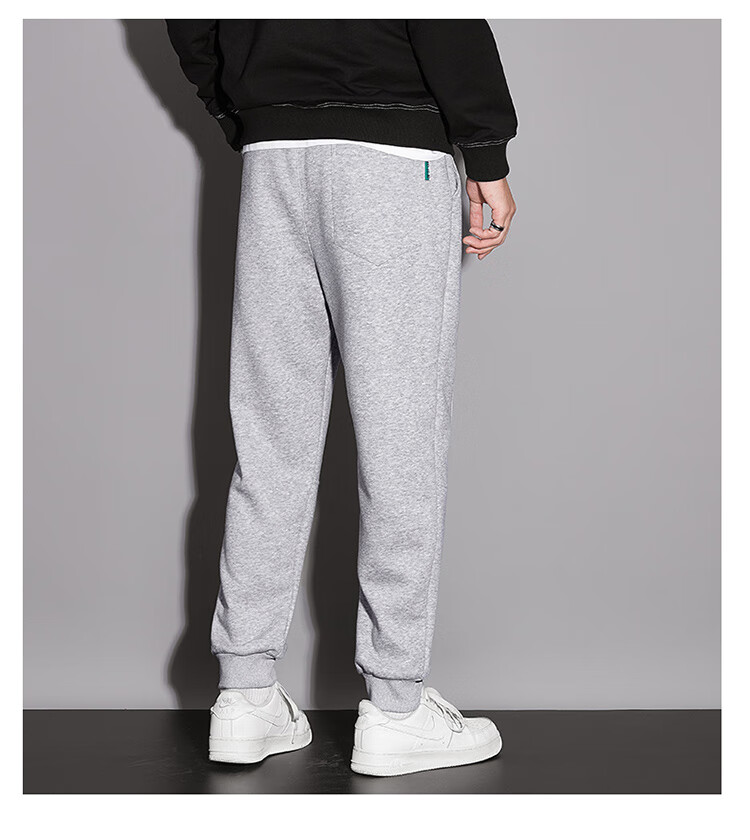 安德玛(under armour)裤子男春秋薄款束脚卫裤纯棉宽松灰色运动裤男士