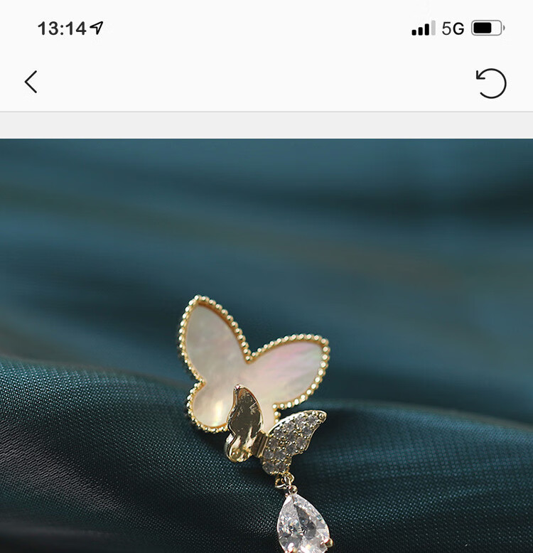 高档小胸针女夏季西装别针配饰 韩国气质贝壳蝴蝶防走光领口扣针 蝴蝶