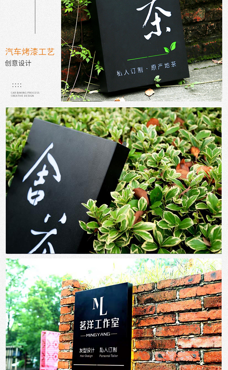 创意灯箱led广告牌镂空铁艺双面灯箱个性发光字门头招牌定制悬挂6040