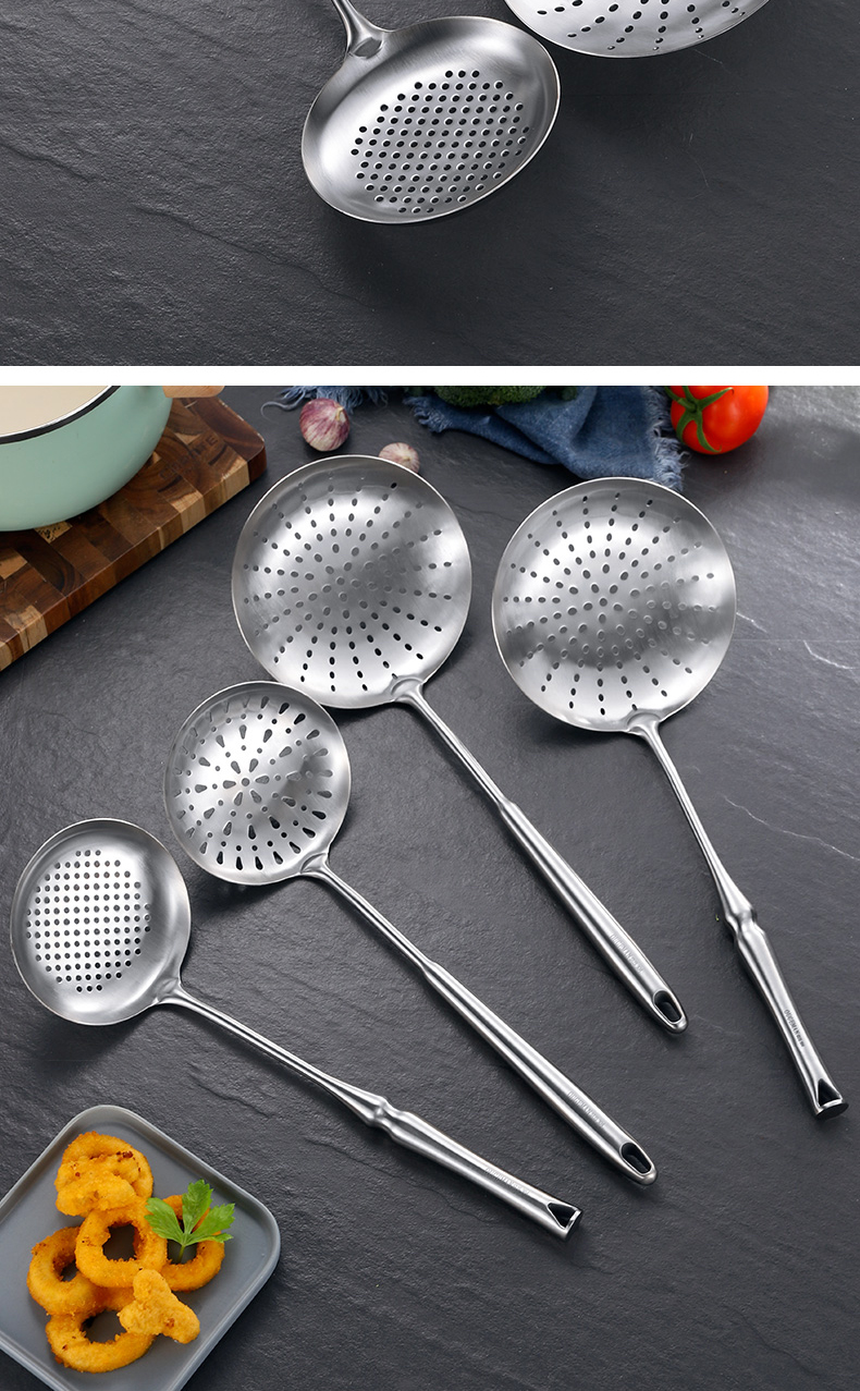 轻奢简约304不锈钢大漏勺家用厨房捞饺子捞面神器大号笊篱商用漏勺