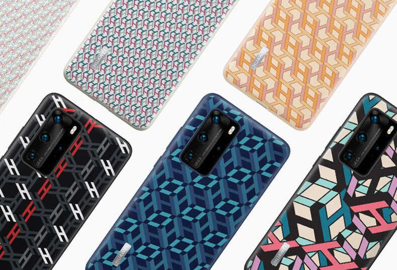 华为p40pro立体纹理皮革保护壳原装时尚monogram系列手机壳套 p40pro