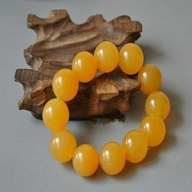云南冰种黄龙玉圆珠佛珠手串 老黄玉 男女款精品佛珠玉石手链 黄色