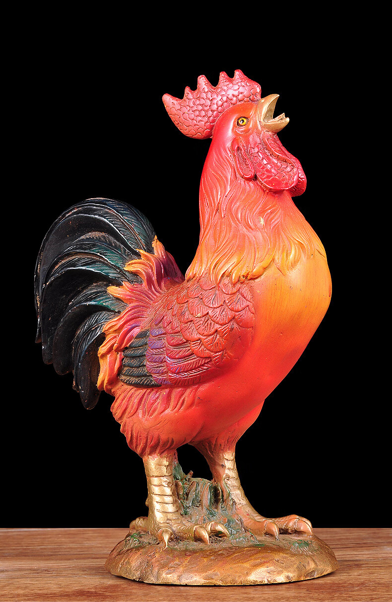 铜鸡摆件纯铜公鸡金鸡报晓吉祥物家居客厅公司办公室开业礼品彩铜88寸