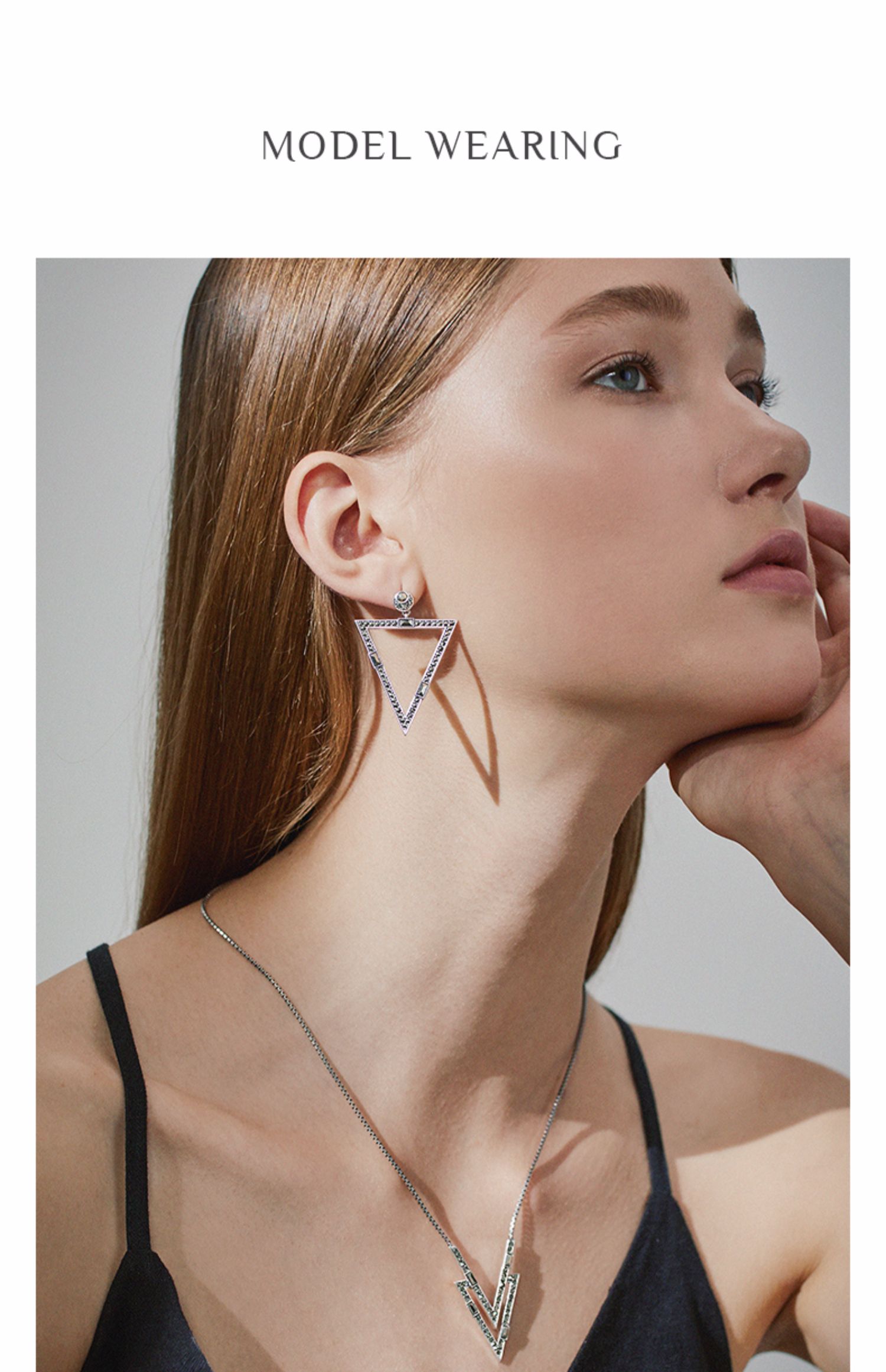 个性三角形时尚大耳饰情人节送女友老婆生日礼物 马克赛耳环(一对)