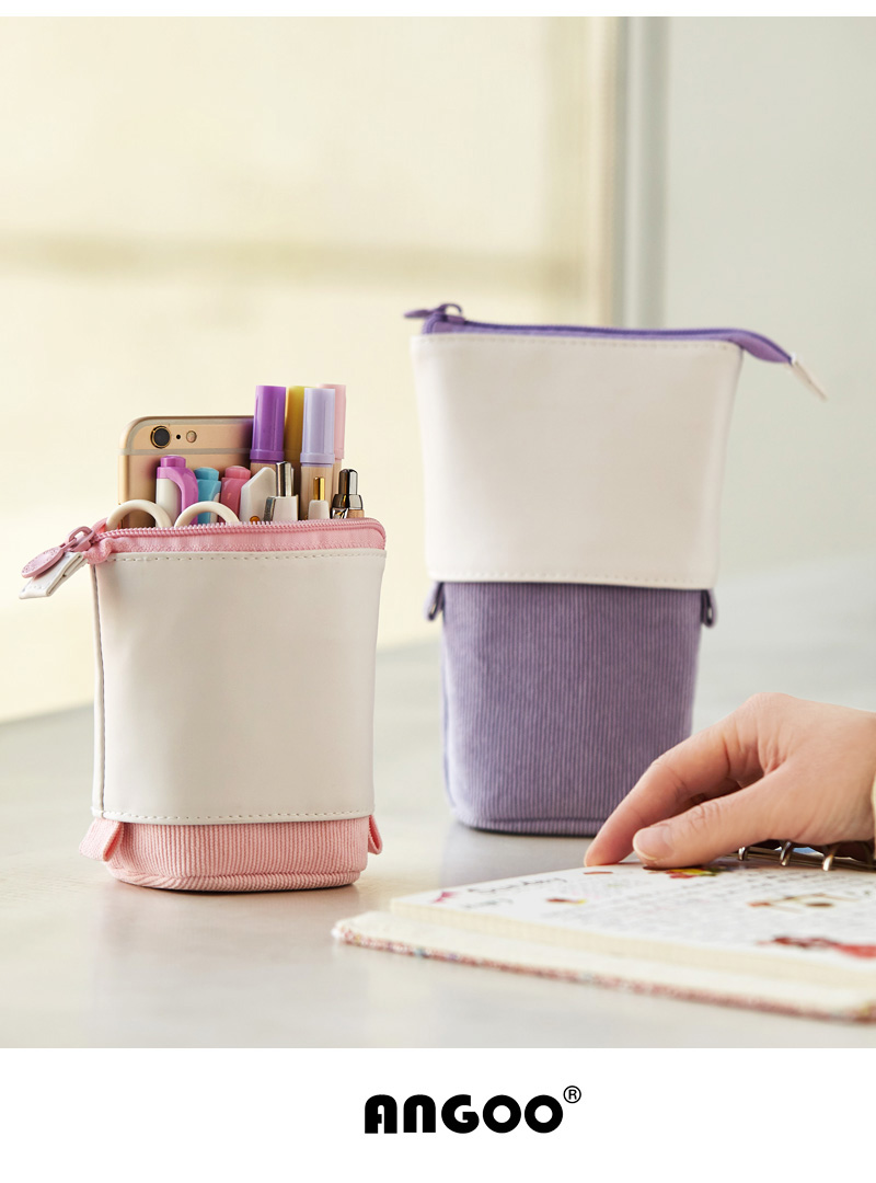 安蔻(angoo)笔袋女简约ins日系文具袋文具盒铅笔袋大学生高中生大容量