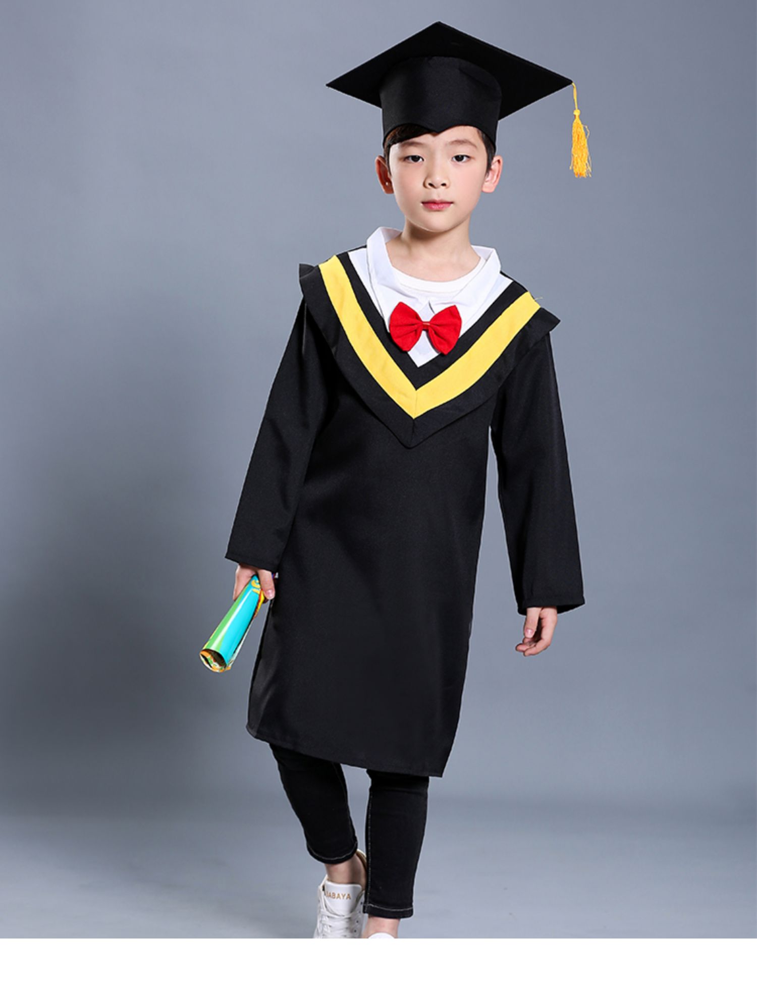 雷立行博士服幼儿园小学毕业照服装学士服毕业礼服拍照衣服博士帽子