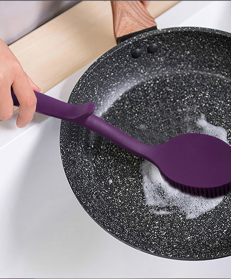 硅胶洗锅刷厨房洗碗刷子不伤锅不掉毛刷锅耐高温刷碗神器 绿小锅刷