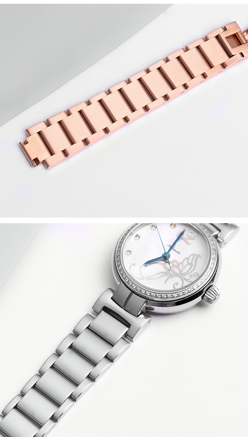 代用卡西欧sheen系列5420she3034女款表带心弦la84028406凸口钢表链钢