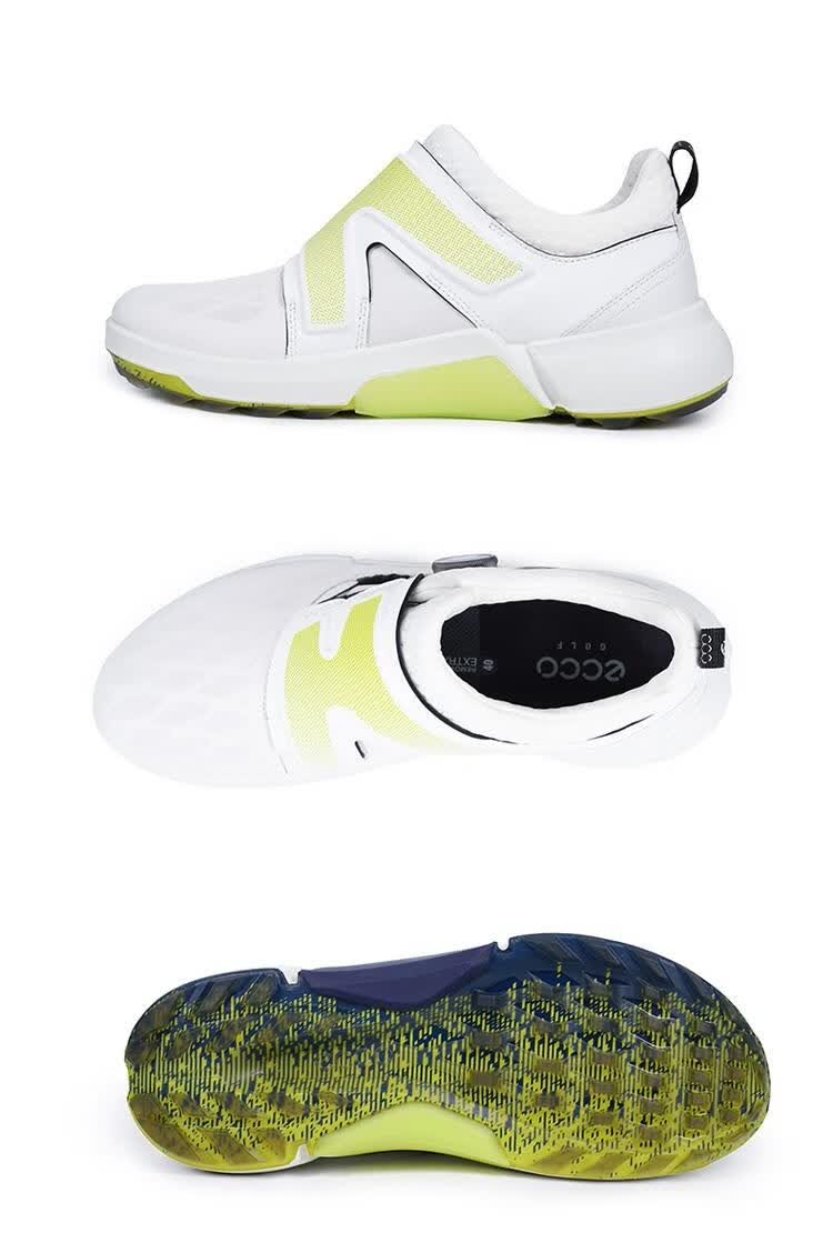 ecco爱步高尔夫球鞋男士健步牛皮防水无钉舒适boa潮运动鞋108224 黄色