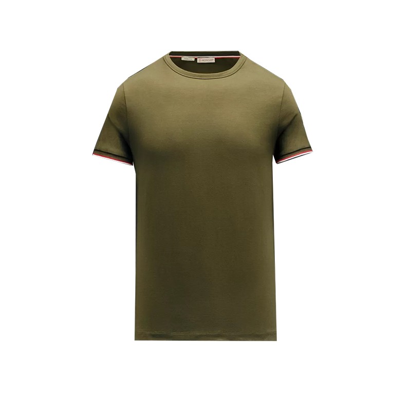 右丞象moncler盟可睐男装短袖t恤棉质cottontshirt圆领经典百搭休闲米