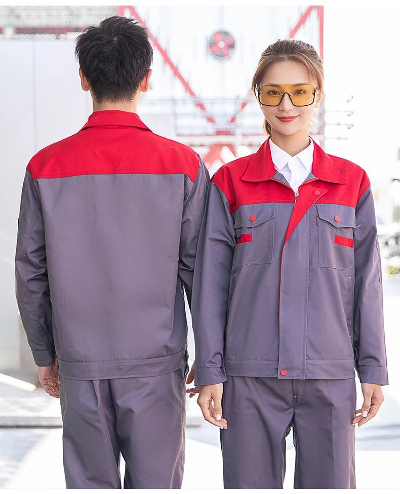 长袖工作服套装男工厂车间工人上衣定制春秋工装汽修服维修耐磨 下