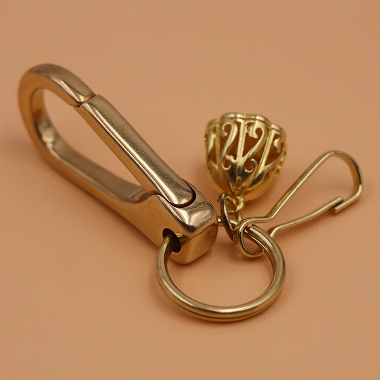 忆善缘 手工纯铜黄铜高档快开扣钥匙圈汽车钥匙扣腰挂扣 普通款【图片