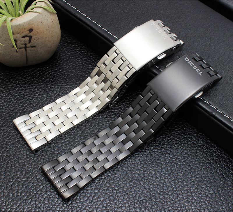 迪赛钢带手表带dz78887395431873127315242628mm三株银色24mm