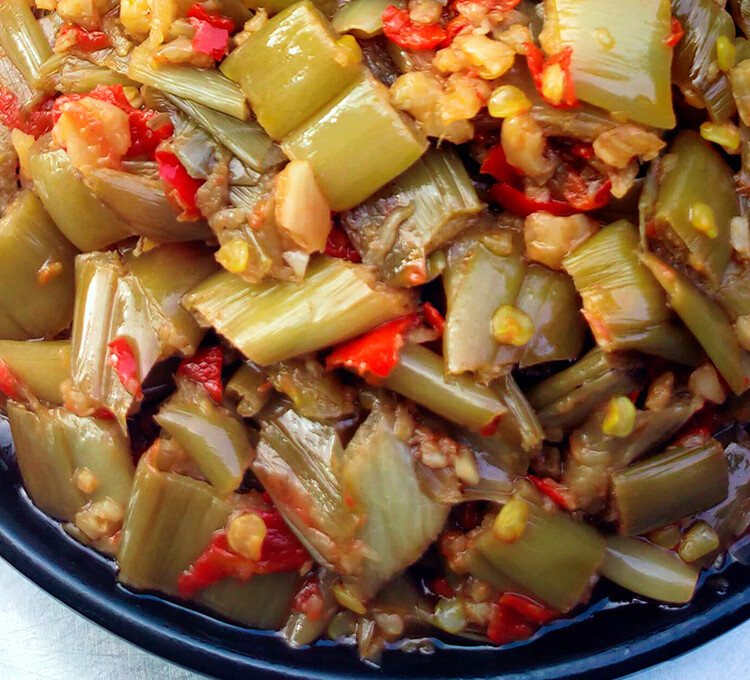 江西特产酸辣芋荷农家自制凉拌爽口下饭菜腌咸菜芋头梗芋苗酸 酸辣芋