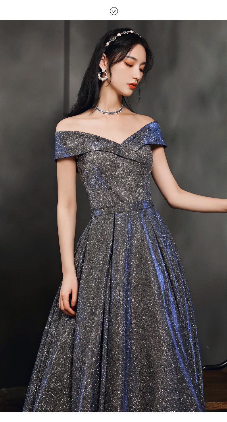 诺嫚娣轲艺考礼服女声乐晚礼服裙宴会气质秋季新款一字肩礼服优雅生日