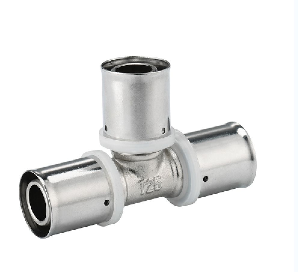 全铜镀镍铝塑管卡压件加厚铜体优质黄铜304不锈钢卡套地暖管接头 20等