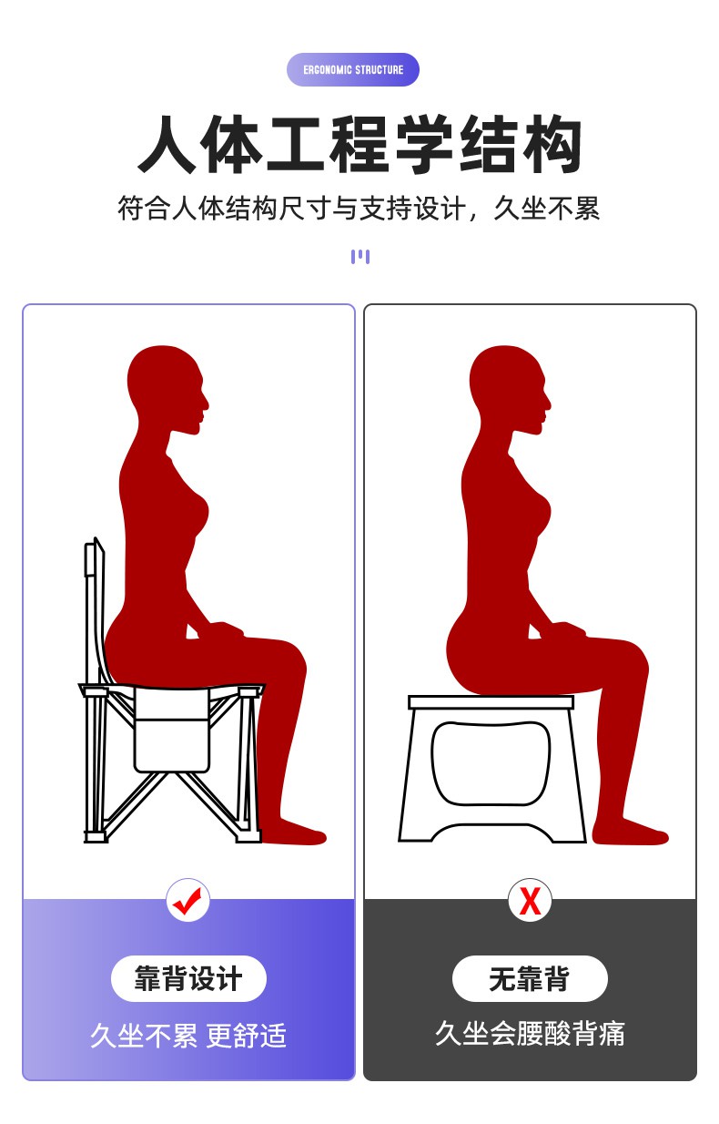 缦宛木 折叠马扎户外折叠椅小马扎凳便携式凳子伸缩露营板凳渔具用品