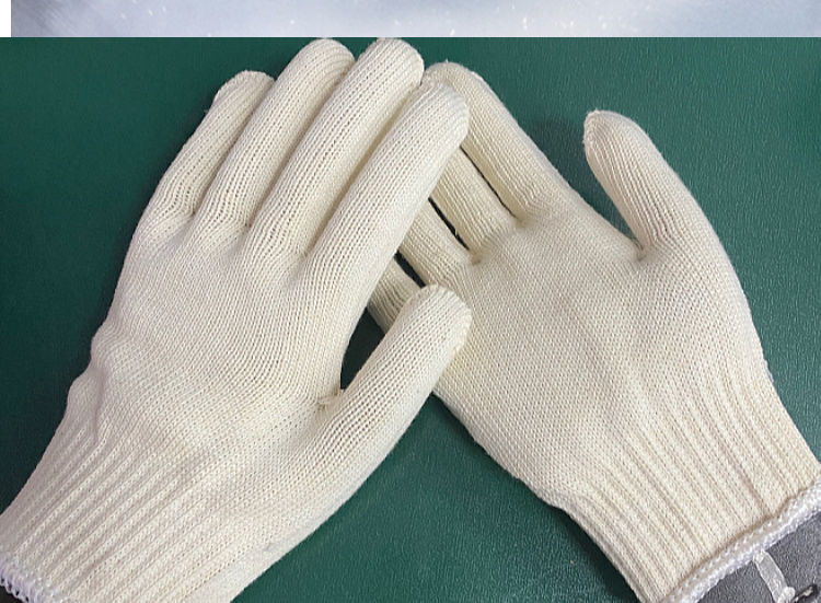 纯棉手套21支纱手套耐磨防滑防静电劳保工作工地汽修白色防护手套
