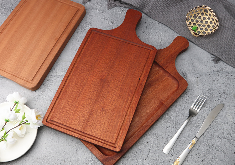 居富德披萨木盘牛排木盘加热暖菜盘牛扒木盘沙比利木质牛排板实木托盘