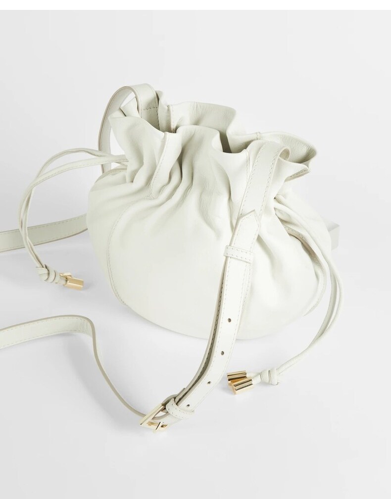 ted baker 2021秋冬新品 女士时尚抽绳束口包水桶包斜跨包251847 黑色