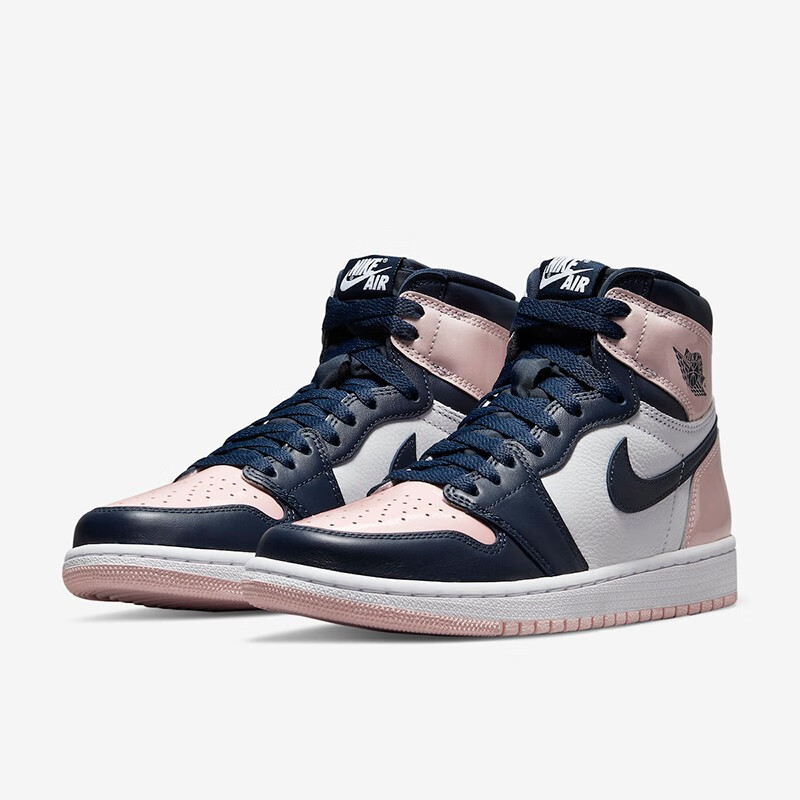 耐克nike女鞋air jordan 1 aj1黑粉脚趾泡泡糖高帮休闲篮球鞋 dd9335