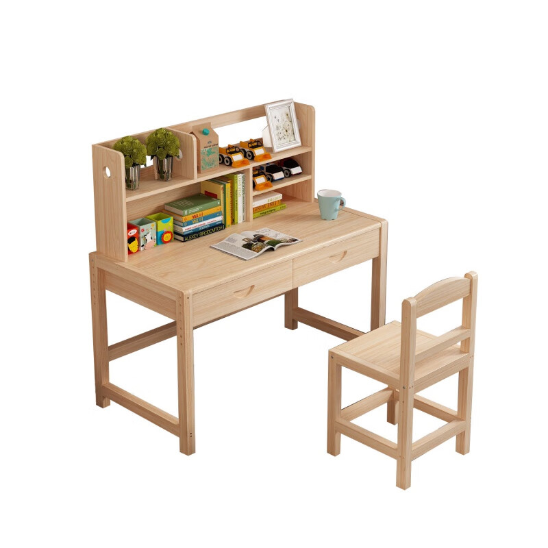 可升降多功能学习桌小学生写字台课桌补习班书桌升降无漆01款805075