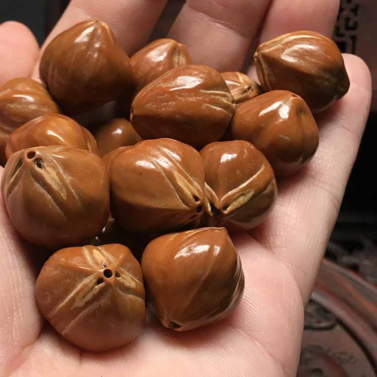 盘道橄榄核手串水晶核短圆原料素核手串男女款手链天然橄榄原料原 1.