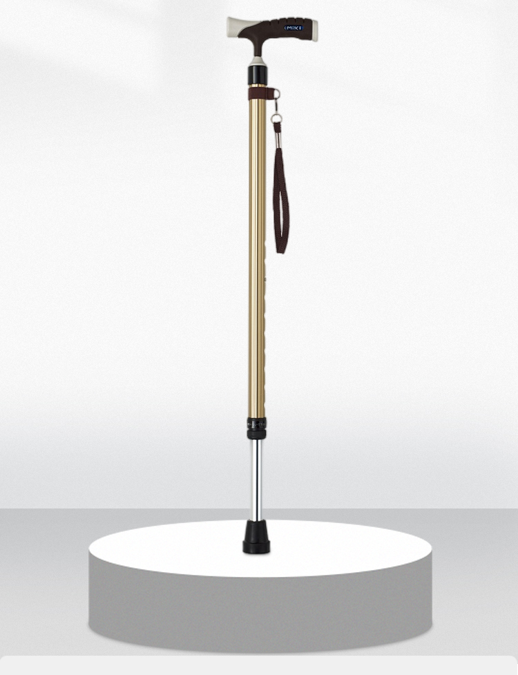 日本三贵miki伸缩拐杖铝合金老人拐杖mrt-014钛色助步器防滑手杖助行