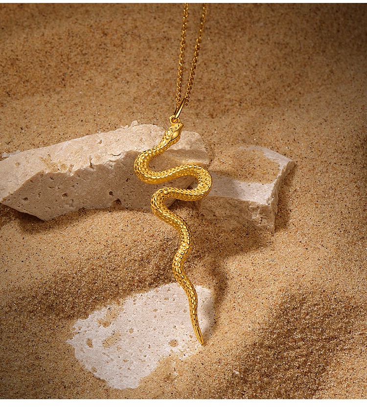 老凤凰系列 黄金吊坠女款 足金沙漠蛇图腾项坠挂件afc0589工费350