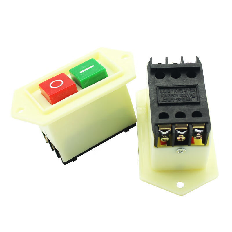 定制新款lc3-10-5启动开关红绿钮洗车机套丝机压面机砂轮机绞肉机台钻