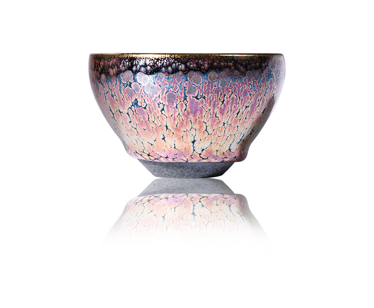 宋邑丨非遗传承人飞惺彩金建盏名家纯手工制作建窑宋代复古中式紫金