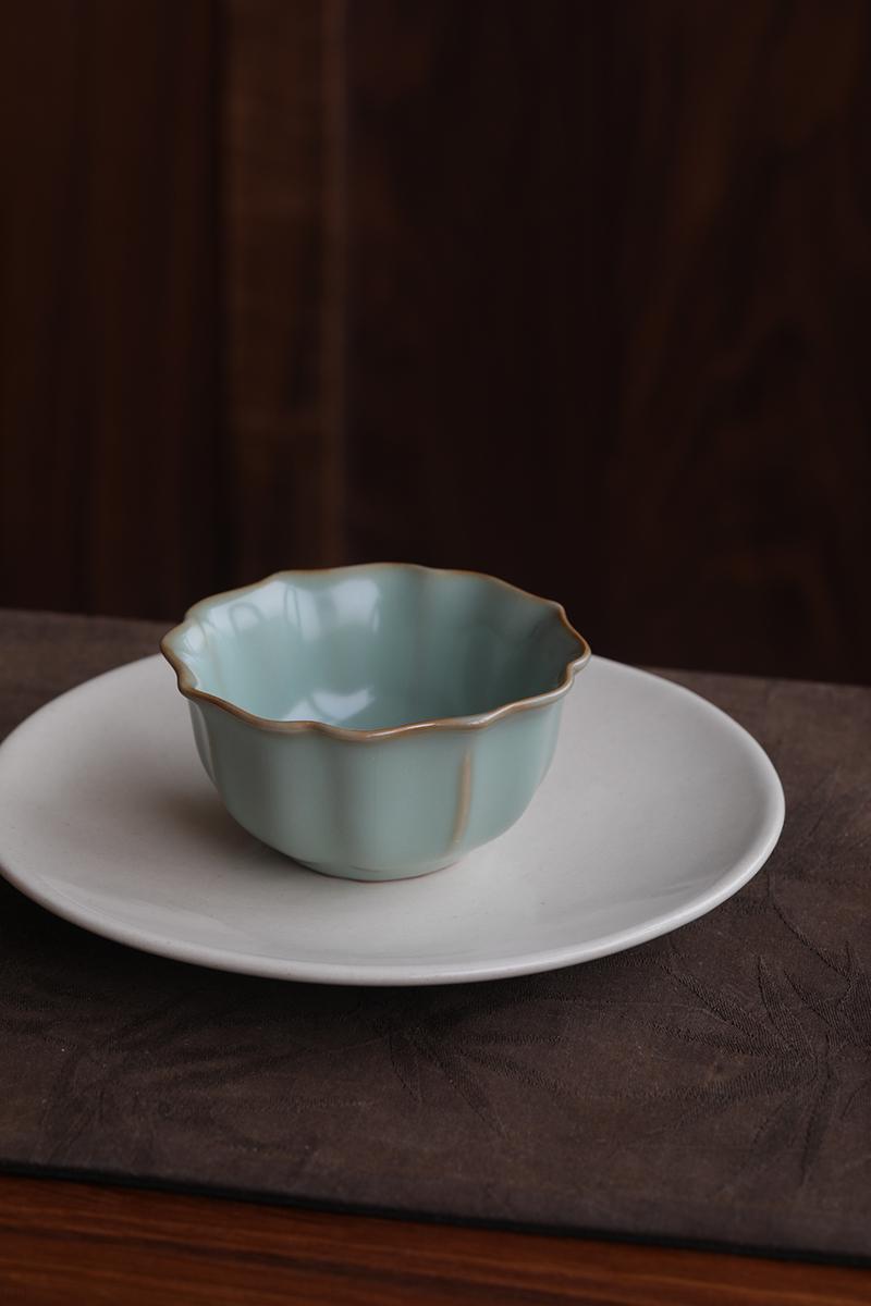 谢小金汝窑挑tea|谢小金官窑汝窑宝象杯纯手工粉青釉中式纯色开片可养