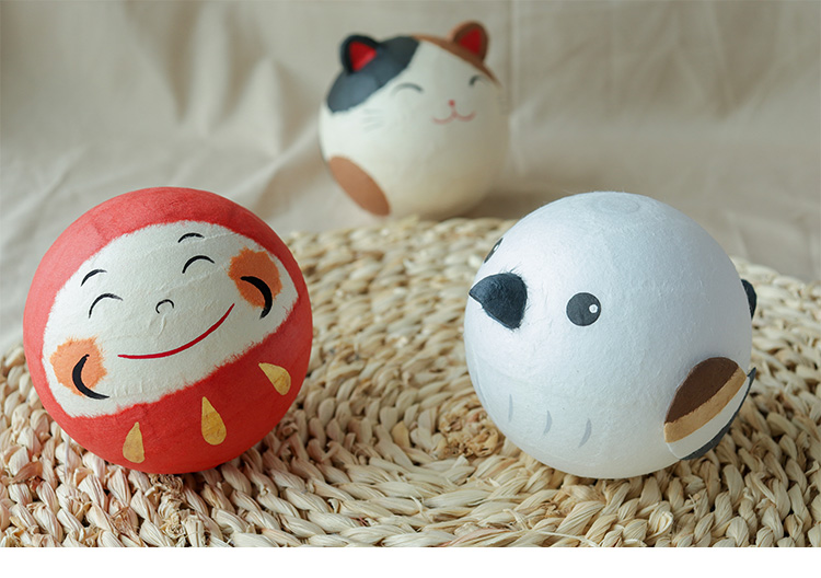 不倒翁摆件龙虎堂日式不倒翁和纸摆件达摩创意可爱猫咪艺品礼品轻奢