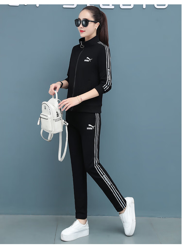 运动套装女卫衣秋季新款休闲大码胖mm洋气减龄三件套卫衣套装潮流时尚