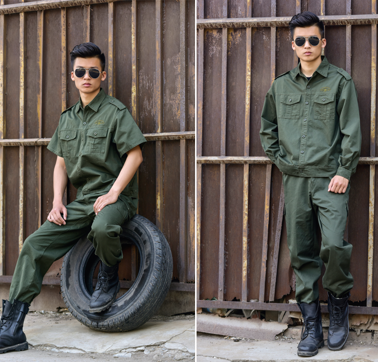 建筑工地工作服套装男夏薄款纯棉男士农民工干活穿的