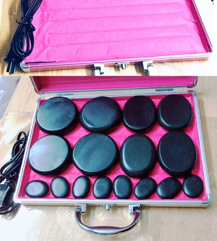 能量石spa石头美容院砭石烫背理疗扁加热发热按摩的热火山石推背 宽15