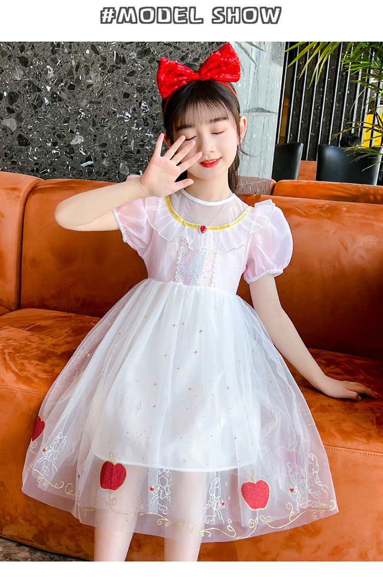 羚栎汵适合215岁小孩子夏天穿的连衣裙女童洋气网纱公主裙儿童小女孩