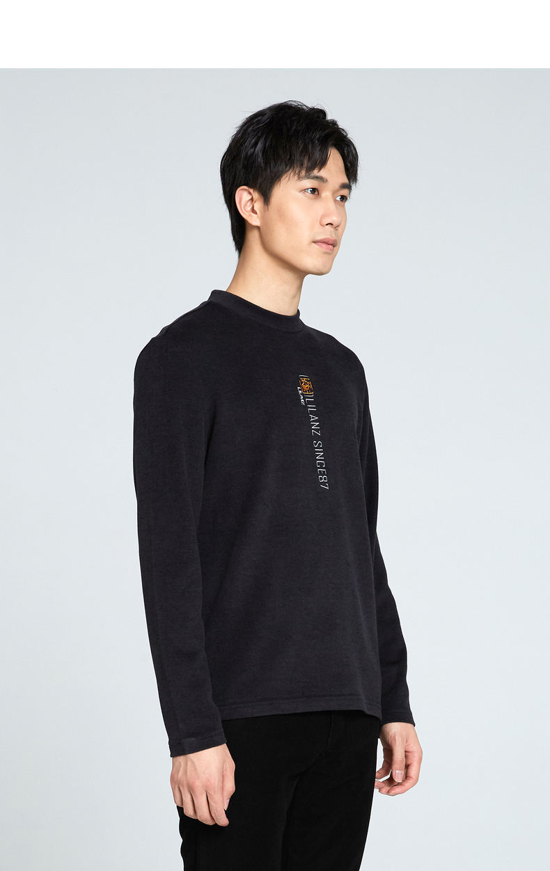 利郎官方卫衣男2021新款时尚休闲男卫衣 深灰(20qtx0372s) 190/100a