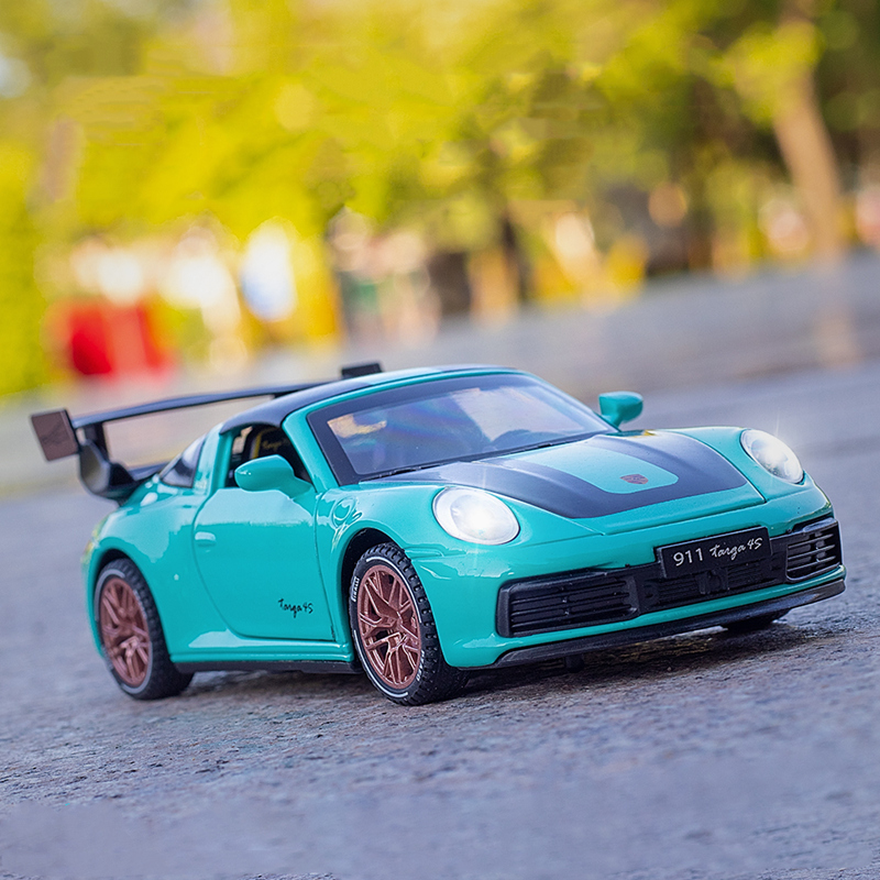 仿真132宝时捷911targa4s车模敞篷跑车合金汽车模型金属玩具车黄色